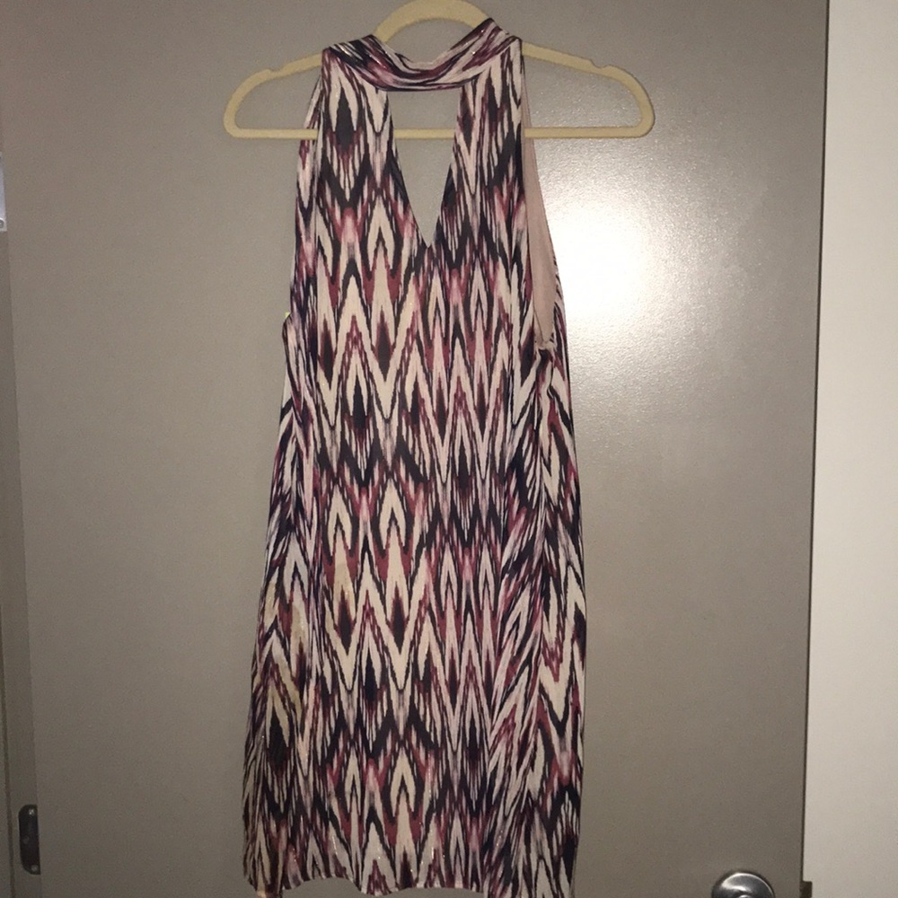 Mock neck tie dress